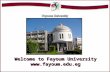 ©Prof. Dr. M.M. Shendi Welcome to Fayoum University .