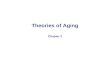 Theories of Aging Chapter 2. Outline 1.Mechanisms of Aging 2.General theories of aging a. Aging by Program b. Gene Theory c. Gene Mutation Theory d. Cross-Linkage.