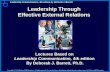 Leadership Communication, 4th edition by Deborah J. Barrett Leadership Through Effective External Relations Lectures Based on Leadership Communication,