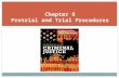 Chapter 8 Pretrial and Trial Procedures. Learning Objectives Summarize the bail process Discuss the main issues associated with bail Differentiate the.