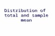 Distribution of total and sample mean. Sample Statistics & Data display We can calculate statistics form a sample. These reflect what is happening in.