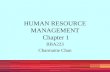 HUMAN RESOURCE MANAGEMENT Chapter 1 BBA223 Charmaine Chan.