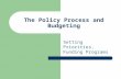 The Policy Process and Budgeting Setting Priorities, Funding Programs.