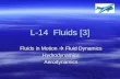 L-14 Fluids [3] Fluids in Motion  Fluid Dynamics HydrodynamicsAerodynamics.