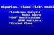 Riparian- Flood Plain Model  Landscape Analysis Model Inputs  SWAT Modifications REMM Additions  Current Plans.