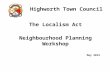 Highworth Town Council The Localism Act Neighbourhood Planning Workshop May 2012.