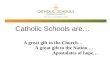 Catholic Schools are… A great gift to the Church… A great gift to the Nation … Apostolates of hope…