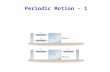 Periodic Motion - 1. Oscillatory/Periodic Motion Repetitive Motion Simple Harmonic Motion SHM special case of oscillatory. Object w equilibrium position