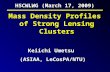 HSCWLWG (March 17, 2009) Mass Density Profiles of Strong Lensing Clusters Keiichi Umetsu (ASIAA, LeCosPA/NTU)