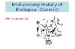 Evolutionary History of Biological Diversity AP Chapter 26.
