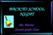 BACK TO SCHOOL NIGHT Ms. Morris’ Second Grade Class.