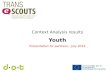 Context Analysis results Youth Presentation for partners – July 2014.