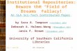 SLA / June 06USC Libraries1 Institutional Repositories: Beware the “Field of Dreams” Fallacy! An SLA Sci-Tech Contributed Paper by Sara R. Tompson (sarat@usc.edu)sarat@usc.edu.