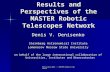 Belissima 2012 :: MASTER Robotic Network Results and Perspectives of the MASTER Robotic Telescopes Network Denis V. Denisenko Sternberg Astronomical Institute.
