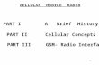 1 PART I A Brief History PART II Cellular Concepts PART III GSM- Radio Interface CELLULAR MOBILE RADIO.