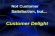 Customer Delight Not Customer Satisfaction, but...
