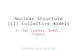 NSDD Workshop, Trieste, February 2006 Nuclear Structure (II) Collective models P. Van Isacker, GANIL, France.