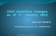Jean-Pol MATHEYS Presentation based on Ph. CHARPENTIER’s CHIS benefits as of January 20121.