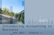Introducing Accounting in Business ACG 2021: Chapter 1.