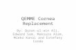 QEMME Cornea Replacement By: Qurat-ul-ain Ali, Edward Sam, Maksura Alam, Mieko Kanai and Estefany Condo.