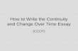How to Write the Continuity and Change Over Time Essay (CCOT)
