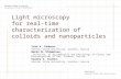 Light microscopy for real-time characterization of colloids and nanoparticles Ivan V. Fedosov, Saratov State University, Saratov, Russia Boris N. Khlebtsov,
