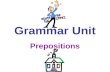 Grammar Unit Prepositions. Let’s Review... The preposition is the sixth of the eight parts of speech. Just for the record, here are all eight: Noun Pronoun.