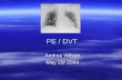 PE / DVT Andrea Wilson May 20/ 2004. Virchow’s triad  Hypercoagulability  Stasis  Venous injury.