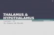 THALAMUS & HYPOTHALAMUS Lecture – 10 Dr. Zahoor Ali Shaikh 1.
