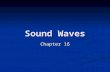 Sound Waves Chapter 16. Old Riddle If a tree falls in the middle of a forest and no one is around, does it make a sound? If a tree falls in the middle.