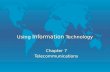 Using Information Technology Chapter 7 Telecommunications.