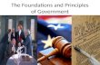 The Foundations and Principles of Government. Government and the State Government is the institution through which a society makes and enforces its public.