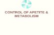 CONTROL OF APETITE & METABOLISM. Glucose Homeostasis NORMAL SERUM GLUCOSE 80-120 mg/dl SERUM GLUCOSE SERUM GLUCOSE ISLET  -CELLS LIVER & MUSCLE METABOLIC.