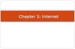 Chapter 1: Internet. Learning Outcomes: Describe Internet works, Internet providers, connections, and protocols. Discuss e-mail, mailing lists, newsgroups,