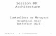 Session 08: Architecture Controllers or Managers Graphical User Interface (GUI) FEN 2013-04-141AK - IT Softwarekonstruktion.
