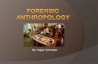 By: Tegan Schneider.  Forensic anthropologists identify human remains to help in the detection of crime & support their evidence in court. In the future,