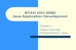 MT311 (Oct 2006) Java Application Development Tutorial 1 Object-Oriented Programming in Java.