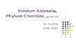 Kindom Animalia, Phylum Chordata pgs 448- 479 R. Pushie CHS 2011.