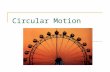 Circular Motion. Vocabulary for Circular Motion Period(T): the time it takes for one rotation or revolution. Measured in seconds. Revolution: traveling.