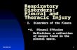 10/7/20151 Respiratory Disorders: Pleural and Thoracic Injury I. Disorders of the Pleura  A. Pleural Effusion  Definition: a collection of excess fluid.