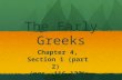 The Early Greeks Chapter 4, Section 1 (part 2) (pgs. 116-123)