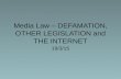 Media Law – DEFAMATION, OTHER LEGISLATION and THE INTERNET 19/3/15.