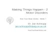 Making Things Happen - 2 Motor Disorders How Your Brain Works - Week 7 Dr. Jan Schnupp jan.schnupp@dpag.ox.ac.uk HowYourBrainWorks.net.