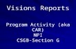 Visions Reports Program Activity (aka CAR) NPI CSGB-Section G.