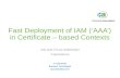 Fast Deployment of IAM (‘AAA’) in Certificate – based Contexts eID and eTrust SiteMinder Coexistence Ir. Guy Duray Business Technologist guy.duray@ca.com.