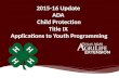 2015-16 Update ADA Child Protection Title IX Applications to Youth Programming.