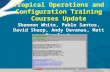 Tropical Operations and Configuration Training Courses Update Shannon White, Pablo Santos, David Sharp, Andy Devanas, Matt Moreland.