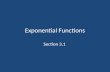 Exponential Functions Section 3.1. What are Exponential Functions?