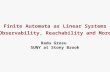 Radu Grosu SUNY at Stony Brook Finite Automata as Linear Systems Observability, Reachability and More.