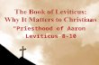 “Priesthood of Aaron” Leviticus 8-10. “in the grace and knowledge of our Lord and Savior Jesus Christ” Announcements Text.